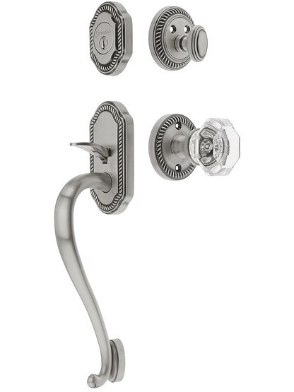 Grandeur "Newport" Thumblatch Entry Door Set With Newport Rosette Interior